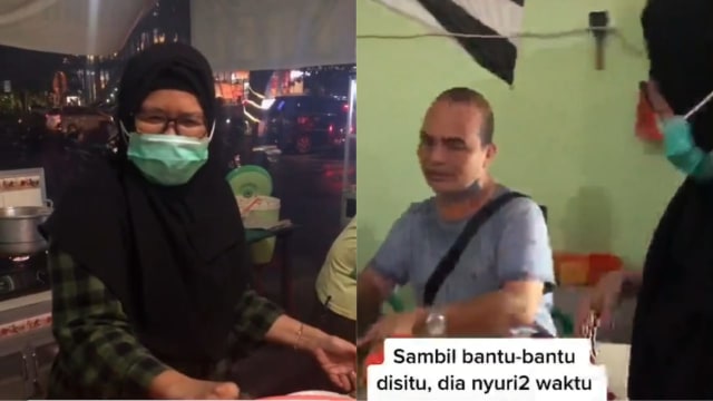 Antrean Ramai, Emak-emak Pelanggan Warung Sate Inisiatif Bantu Siapkan Hidangan (519261)