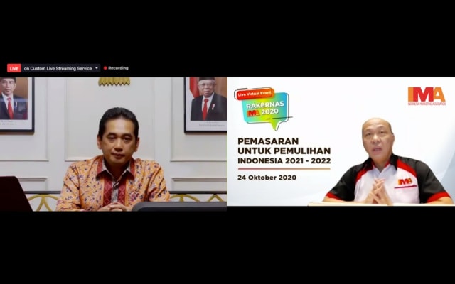 Penyerahan hasil Deklarasi IMA hasil Rapat Kerja Nasional (Rakernas) seluruh Chapter di Indonesia secara virtual, Sabtu (24/10). Foto: Dok. Istimewa