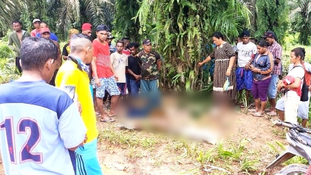 Jenazah korban terseret arus banjir di Kalimantan Tengah, ditemukan, pada Minggu (25/10).
 Foto: HO-Polsek Mentaya Hulu/Antara
