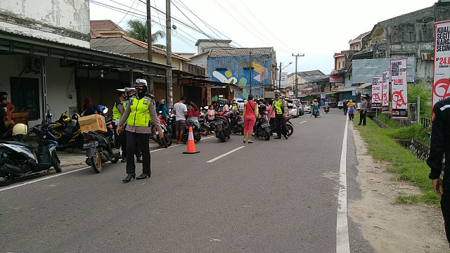 Satlantas Polres Bangka Barat saat gelar operasi zebra 2020.