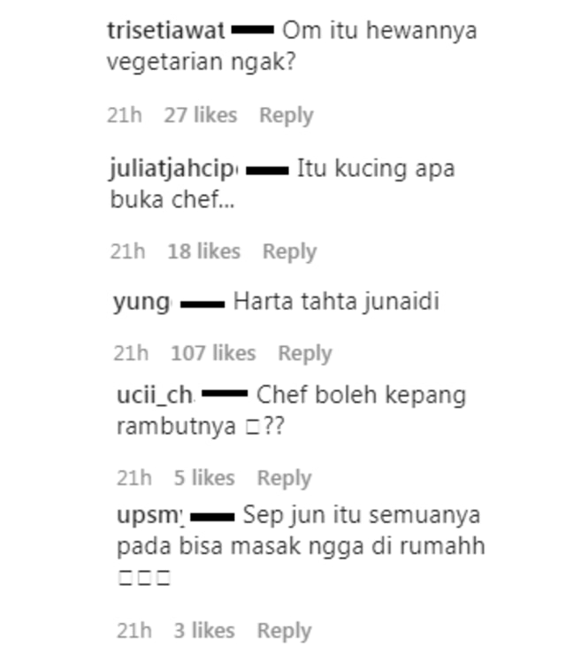 Komentar Lucu Netizen Saat Chef Juna Foto Bareng Hewan Buas (353194)