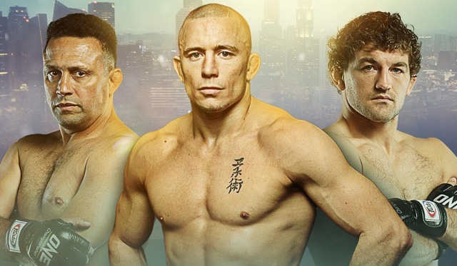 Renzo Gracie (kiri), Georges St-Pierre (Tengah) dan Ben Askren akan tampil dalam 'The Apprentice: ONE Championship Edition' (ONE Championship)