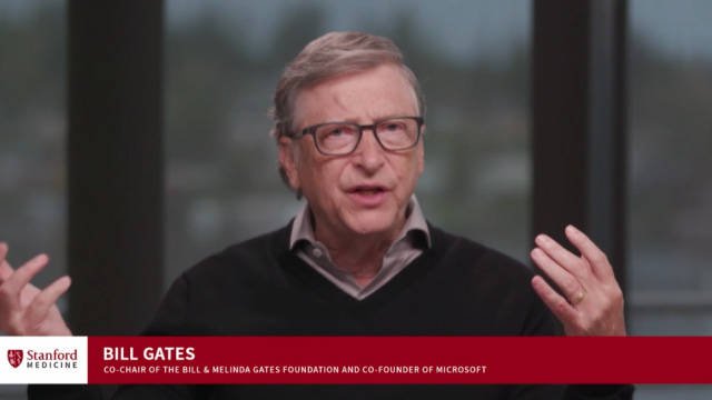 Bill Gates dalam acara diskusi yang digelar oleh Stanford Medicine. Foto: Dok. The Stanford Daily
