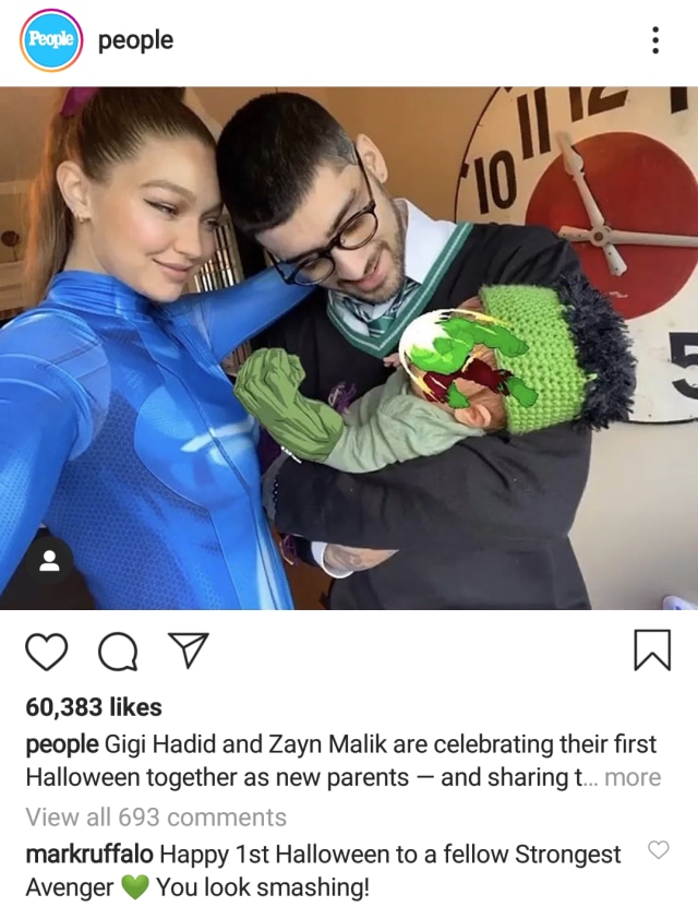 Gigi Hadid dan Zayn Malik  bersama sang putri. Foto: Instagram/@people