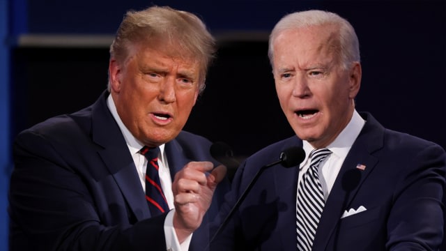 Presiden Amerika Serikat Donald Trump dan calon presiden dari Partai Demokrat Joe Biden. Foto: Reuters