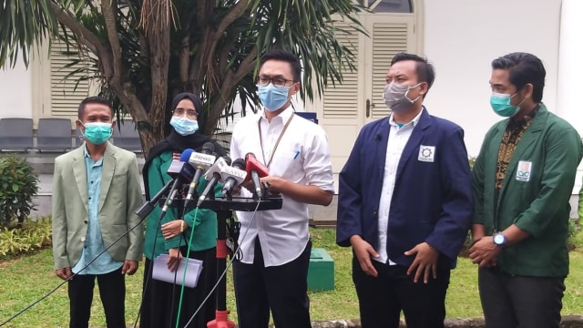 Dewan Eksekutif Mahasiswa Perguruan Tinggi Keagamaan Islam bertemu dengan Stafsus Milenial Aminuddin Ma'ruf di Kompleks Istana Kepresidenan, Jakarta. Foto: Dok. Istimewa
