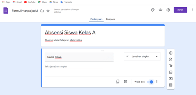Google doc untuk absen, Foto: Dok. Istimewa