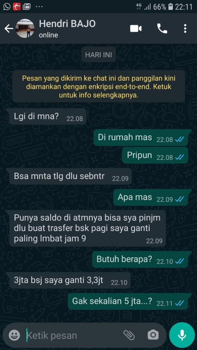 WhatsApp Humas Tim Bajo Dibajak, Minta Transferan Sejumlah Uang (55502)