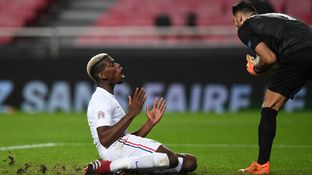 Paul Pogba, gelandang Timnas Prancis andalan Manchester United (MU). Foto: PATRICIA DE MELO MOREIRA / AFP