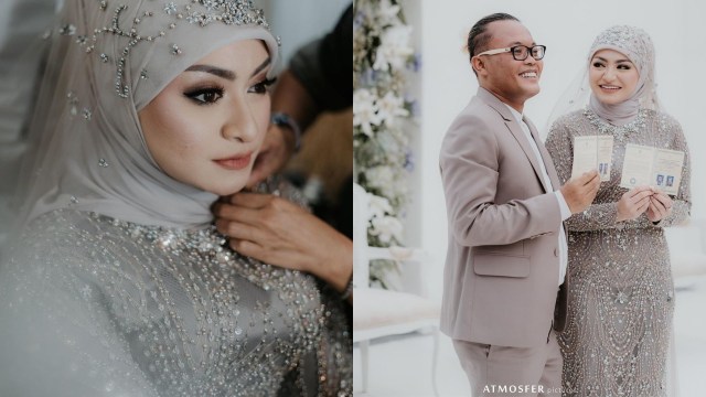 Penampilan Nathalie Holscher di hari pernikahan. Dok: Instagram/ @leoafandi_makeup