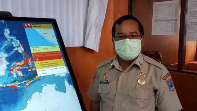Kepala Pelaksana BPBD Kabupaten Kepulauan Mentawai Novriadi. Foto: sreenshot video