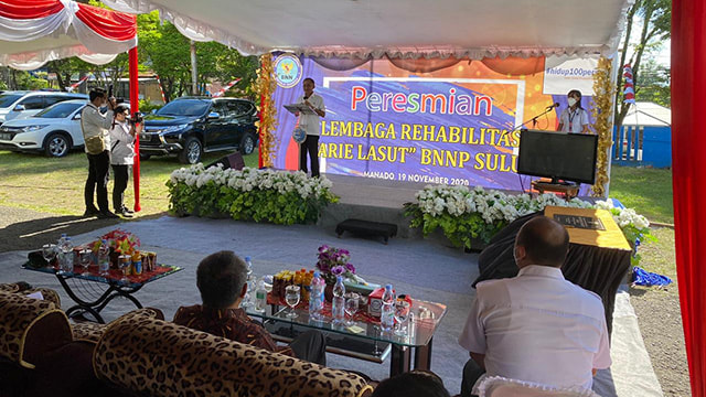 Suasana peresmian Lembaga Rehabilitasi Arie Lasut BNNP Sulawesi Utara
