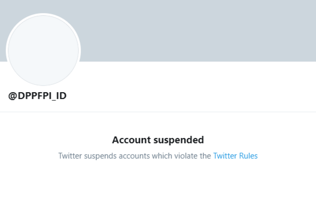 Akun FPI kena suspend Twitter. Foto: Screenshot Twitter