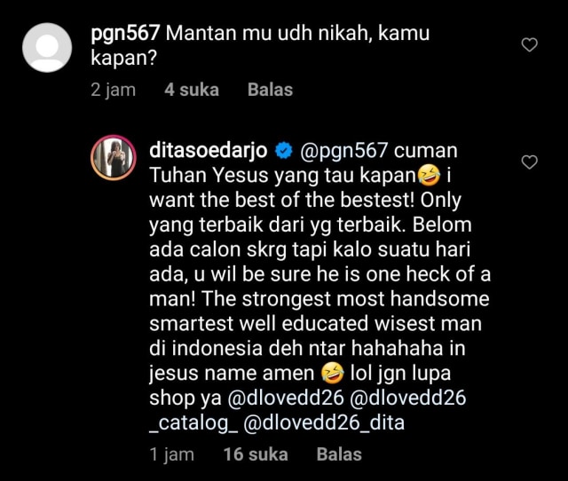 Dita Soedarjo Ditanya Kapan Menikah oleh Netizen: Cuma Tuhan Yesus yang Tahu (13949)