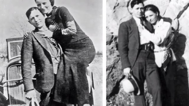 Foto pasangan penjahat legendaris, Bonnie Parker dan Clyde Barrow. Foto. dok: Youtube/The Story Behind