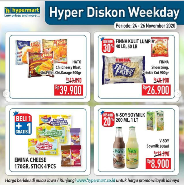 Catat! Promo Hypermart Weekday Periode 24-26 November 2020 yang Ramah di Kantong (19040)