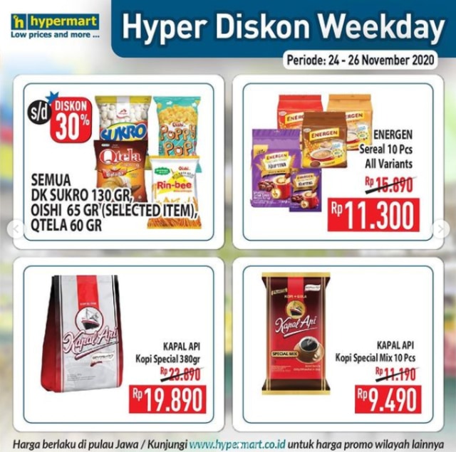 Catat! Promo Hypermart Weekday Periode 24-26 November 2020 yang Ramah di Kantong (19043)