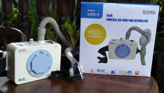 Alat bantu pernapasan Powered Air Purifying Respirator (PAPR). Foto: Dok. Istimewa