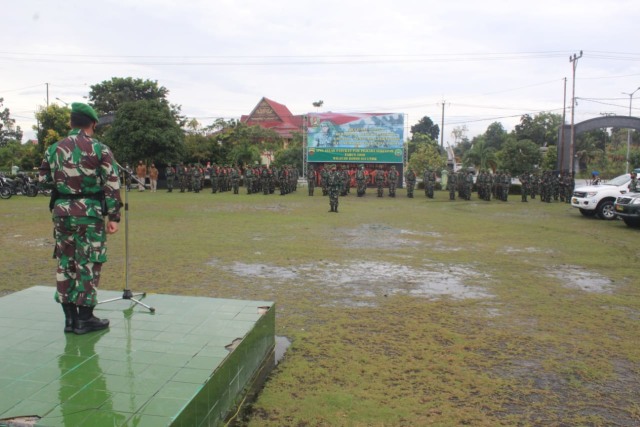 ﻿﻿Pelaksanaan apel pasukan pengamanan Pilkada Serentak 2020 di wilayah Kodim 0317/TBK. Foto: Khairul S/kepripedia.com