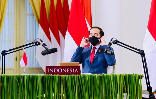Presiden Jokowi Hadiri Pertemuan Virtual WEF Mengenai Indonesia dari Istana Kepresidenan Bogor,  Jawa Barat. Foto: Foto: Muchlis Jr - Biro Pers Sekretariat Presiden