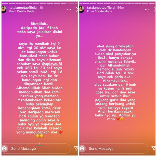 Tata Janeeta Klarifikasi soal Kabar Dirinya Hamil Duluan Sebelum Menikah (27309)