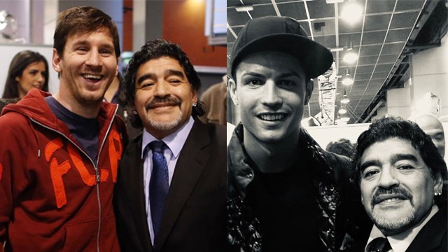 Messi dan Ronaldo memberi penghormatan terakhir buat Maradona. (Foto: @leomessi/@cristiano/Instagram)