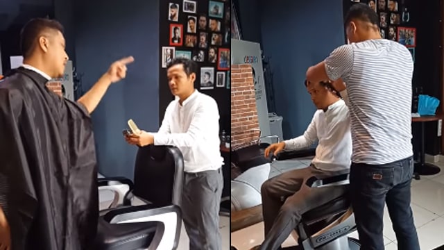 Pasrah, Tukang Cukur Rambut Ini Dicukur Balik Pelanggan karena Hasil Tak Sesuai (14171)