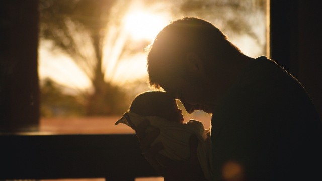 Siluet ayah sedang menggendong bayi Foto: Pixabay StockSnap