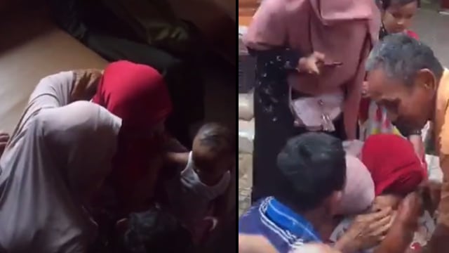 Ibu-ibu bertemu dengan putrinya setelah terpisah selama 26 tahun. (Foto: @mianuramalia28/TikTok)