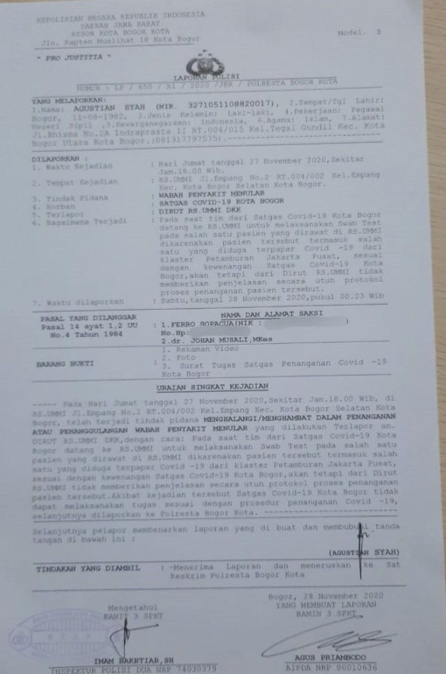 Satgas COVID Bogor Akan Beri Surat Peringatan ke RS Ummi, 2 Sanksi Menanti (223853)