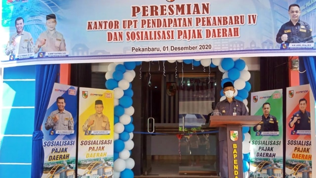 WAKIL Wali Kota Pekanbaru, Ayat Cahyadi, meresmikan kantor UPTB Pajak hibah Ruko dari KPK milik eks Bendahara Umum DPP Partai Demokrat. 