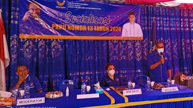 Sosialisasi PKPU Nomor 13 tahun 2020 yang digelar Partai Nasdem di Kabupaten Bolmut
