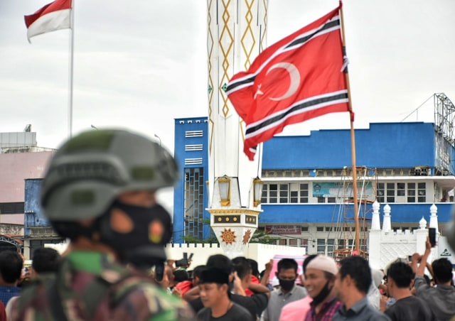 Foto Bendera Bintang Bulan Yang Sempat Berkibar Di Banda Aceh Saat