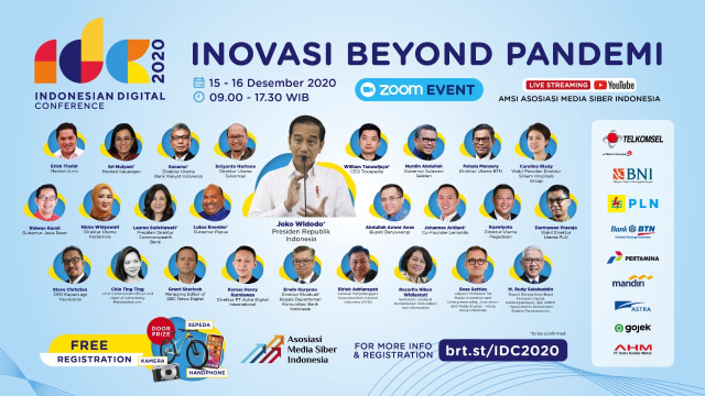 Infografis: Indonesian Digital Conference (IDC) 2020, yang digelar Asosiasi Media Siber Indonesia (AMSI) 