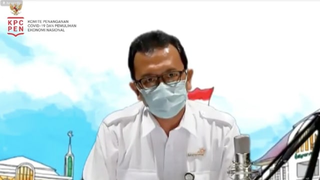 Jubir vaksinasi corona Bambang Heriyanto dari Bio Farma. Foto: BNPB