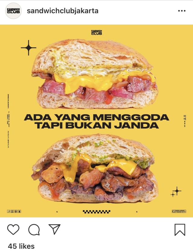 Promosi kuliner yang membawa kata janda di dalam posternya.