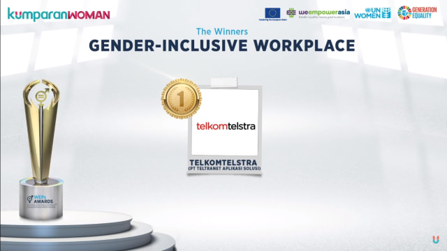 Telkomtelstra memenangkan kategori Gender-Inclusive Workplace dalam The UN Women 2020 Asia-Pacific WEPs Awards (WEPs Awards) 2020. Foto: dok. YouTube kumparan