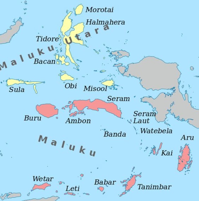 Ilustrasi Maluku dalam Peta, Foto: Shutterstock