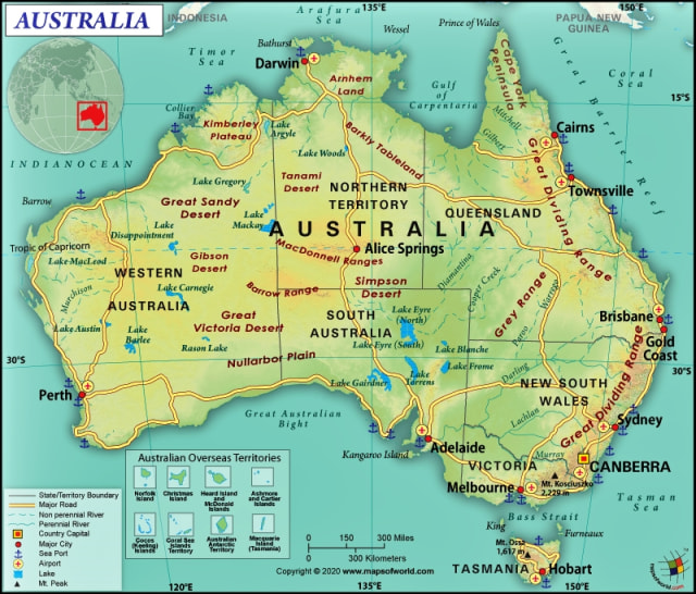 Peta Benua Australia, Foto: sindunesia
