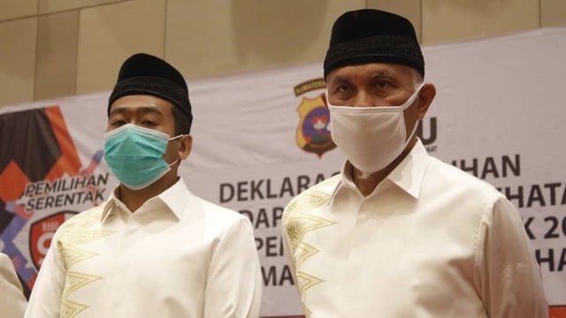 Pasangan Calon Gubernur Sumatera Barat Mahyeldi Ansharullah-Audy Joinaldy. Foto: Instagram/@joinaldy
