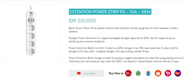 Cara Pintar Untuk Hemat Listrik Dengan Bardi Extension Power Strip (225249)