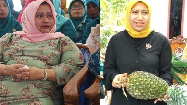 KASMARNI (kiri) dan Rezita Meylani (kanan). Kasmarni meraih suara terbanyak di Pilkada Bengkalis dan Rezita di Indragiri Hulu (Inhu), Riau. 