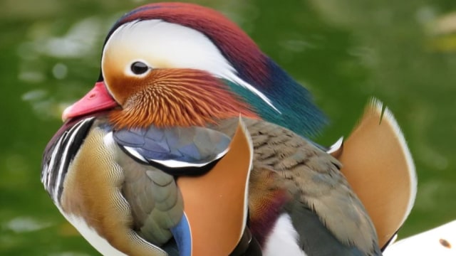 Seekor bebek Mandarin yang memiliki bulu bagai pelangi. Foto: Ceuline from Pixabay