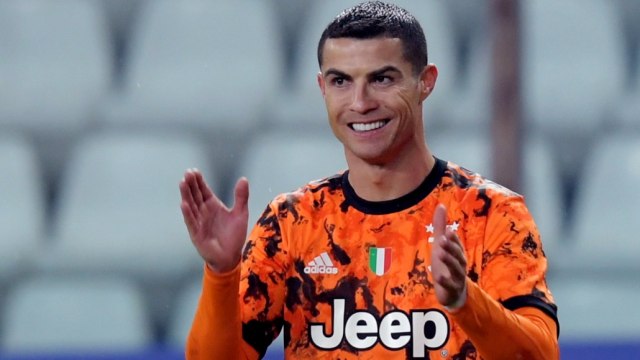 Selebrasi pemain Juventus, Cristiano Ronaldo. Foto: Jennifer Lorenzini/Reuters