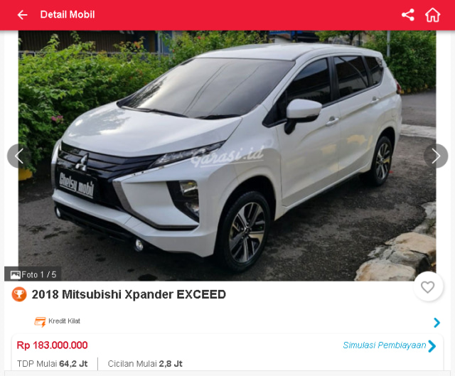 Harga Mitsubishi Xpander Bekas, Ada yang Rp 160 Jutaan (31658)
