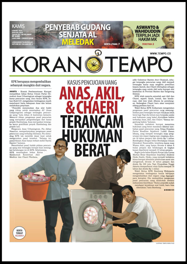Koran Tempo edisi 16 Maret 2014. Bisa dibeli di https://langganan.tempo.co/.