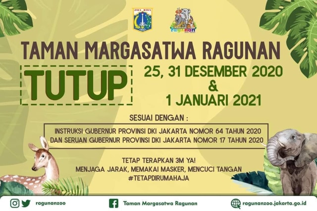 Kebun Binatang Ragunan Tutup Saat Libur Natal Dan Tahun Baru Kumparan Com