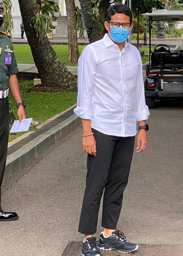 Sandiaga Uno di Istana sesaat sebelum pengumuman Reshuffle. Foto: Dok. Istmewa