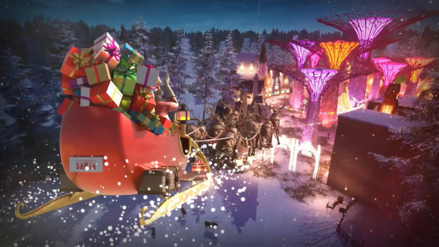 Ilustrasi kemeriahan Natal Virtual di  Christmas Wonderland Gardens by the Bay Singapura. Dok. 