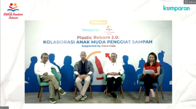 Screen Capture Webinar Plastic Reborn 2.0 : Kolaborasi Anak Muda Penggiat Sampah.